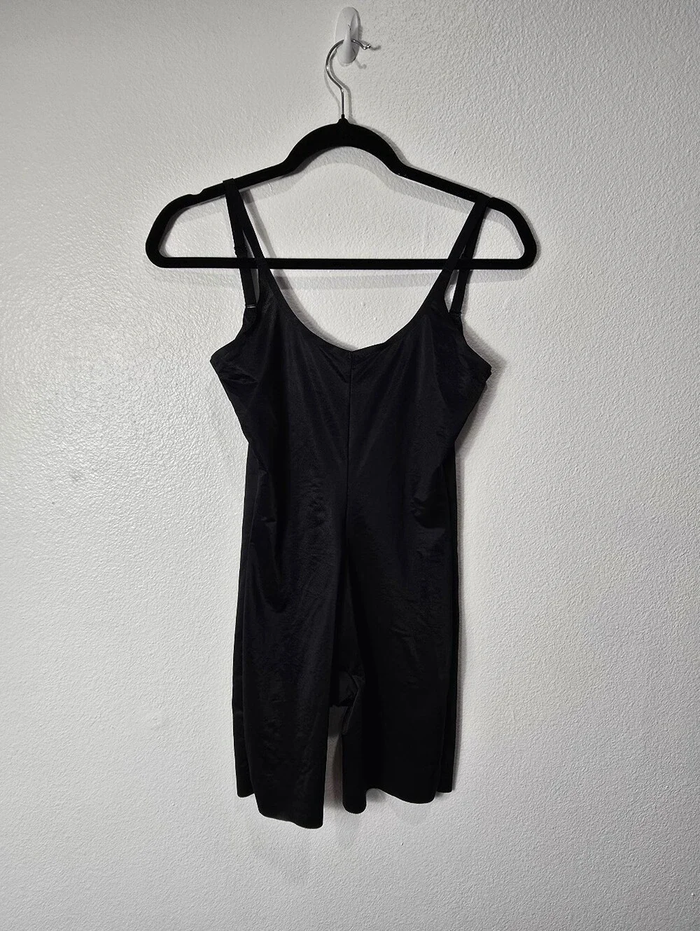 SPANX Black Seamless Shaping Mid-Thigh Bodysuit with Adjustable Straps